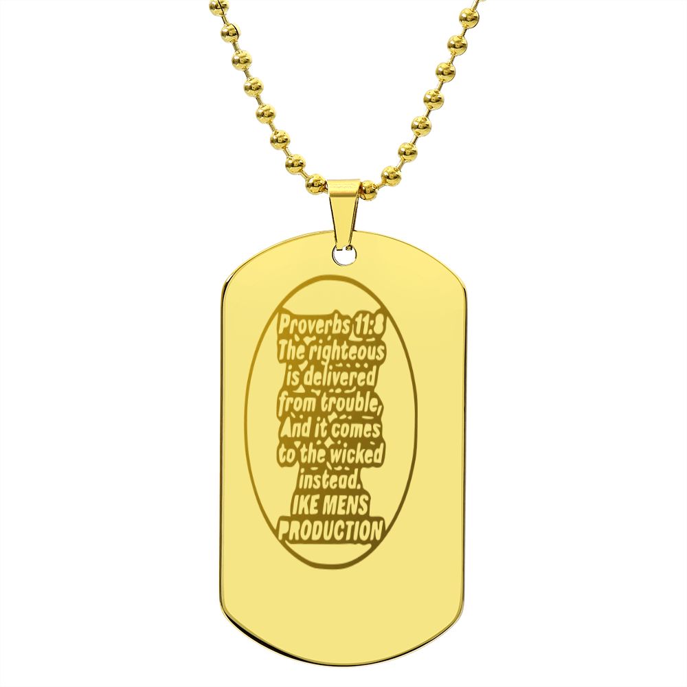 PROVERBS ENGRAVED DOG TAG NECKLACE