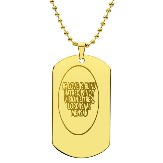 IKE MENS Quote Engraved Dog Tag Necklace