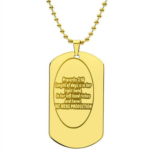 PROVERBS DOG TAG NECKLACE