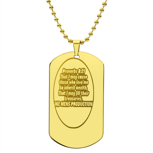 PROVERBS DOG TAG NECKLACE