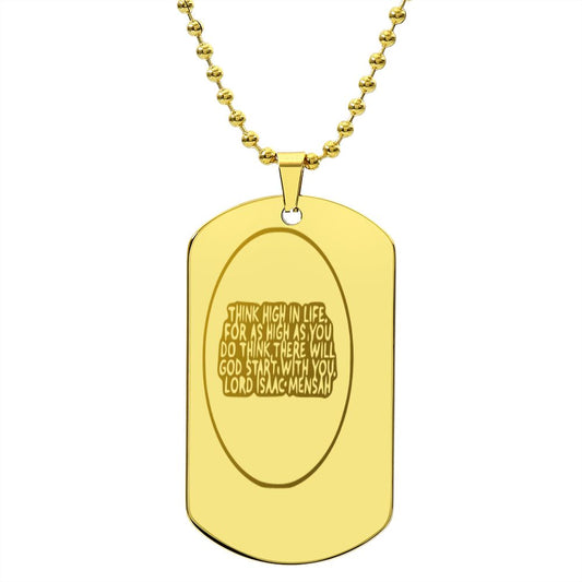IKE MENS Quote Engraved Dog Tag Necklace