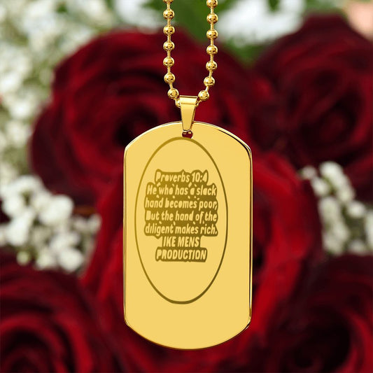 PROVERBS DOG TAG NECKLACE