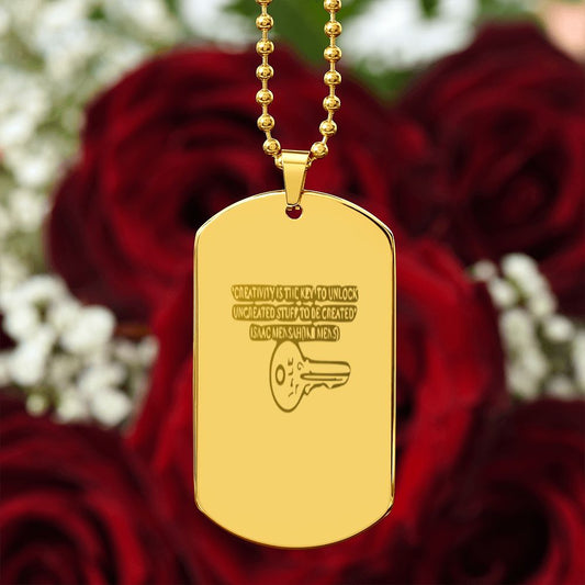 PROVERBS ENGRAVED DOG TAG NECKLACE