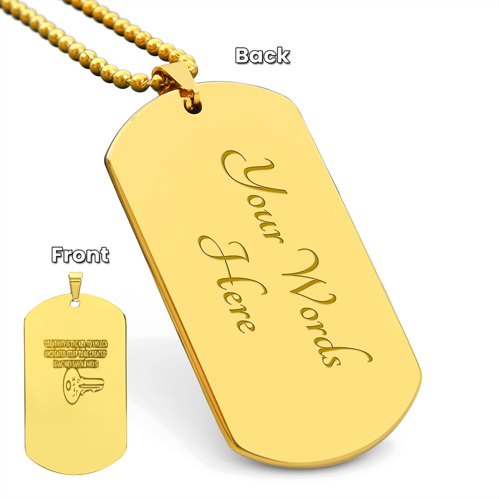 PROVERBS ENGRAVED DOG TAG NECKLACE
