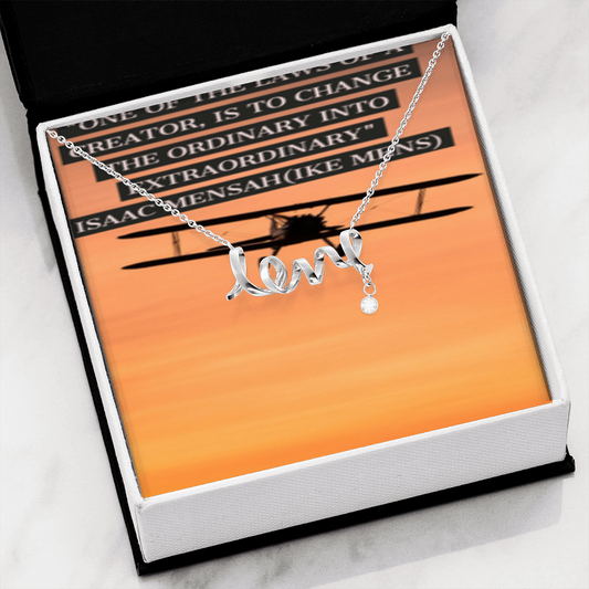IKE MENS Quote Scripted Love Necklace