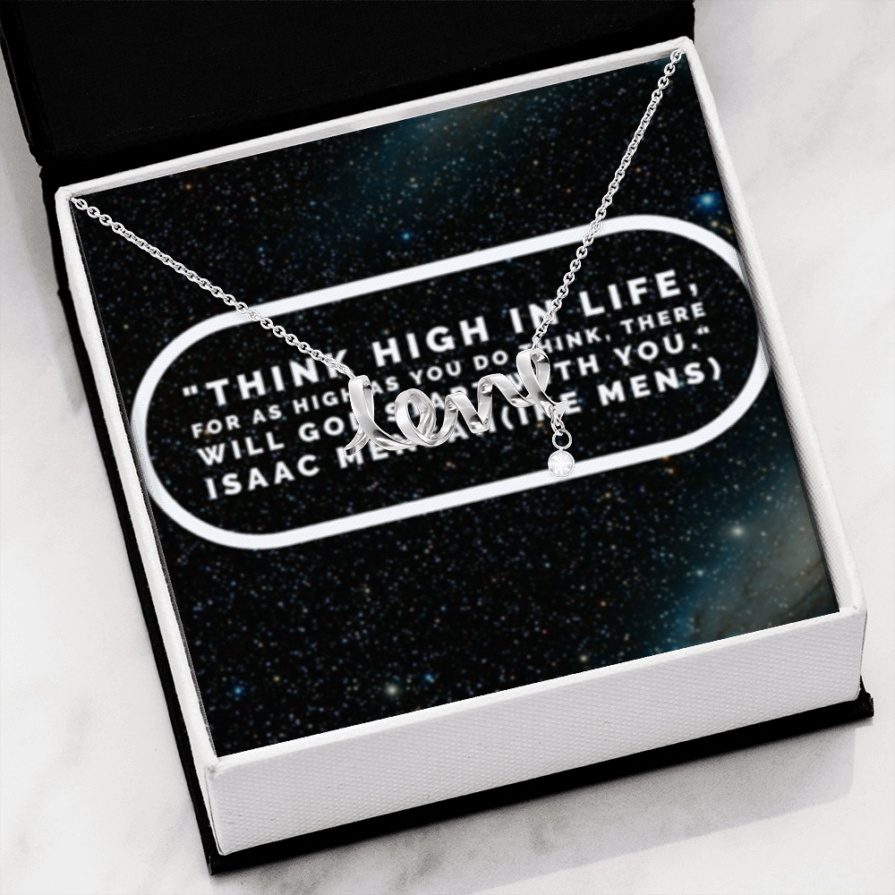 IKE MENS QUOTE SCRIPTED LOVE NECKLACE