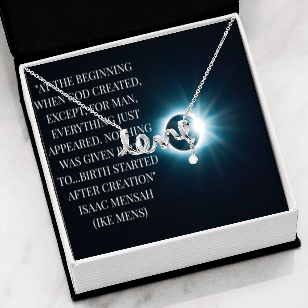 IKE MENS Quote Scripted Love NECKLACE