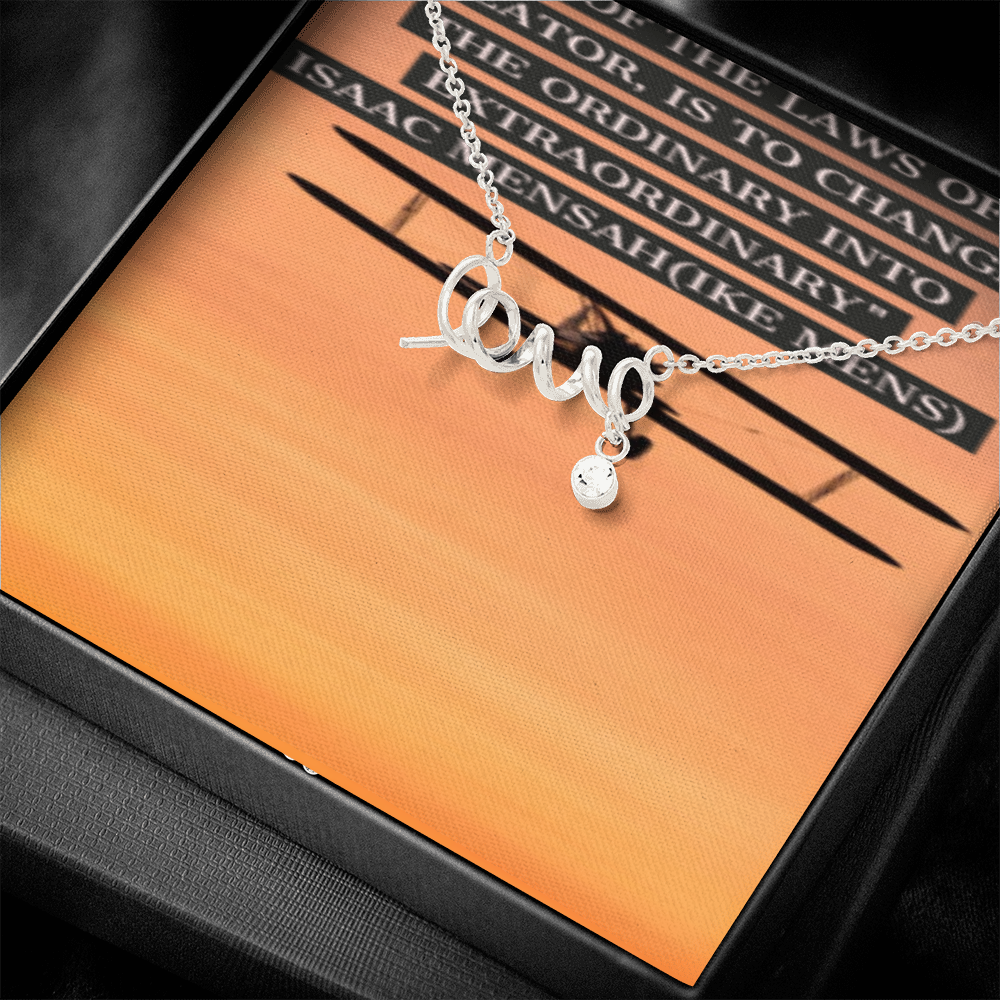 IKE MENS Quote Scripted Love Necklace