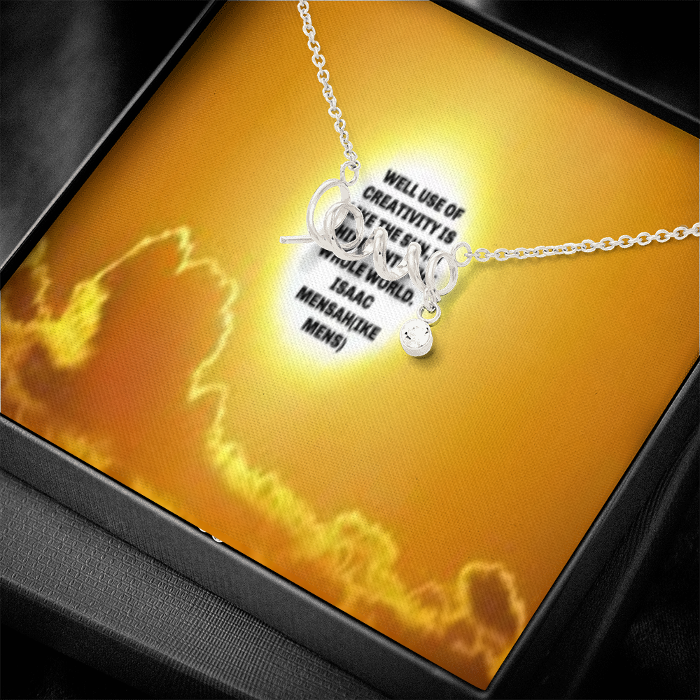 IKE MENS QUOTE SCRIPTED LOVE NECKLACE