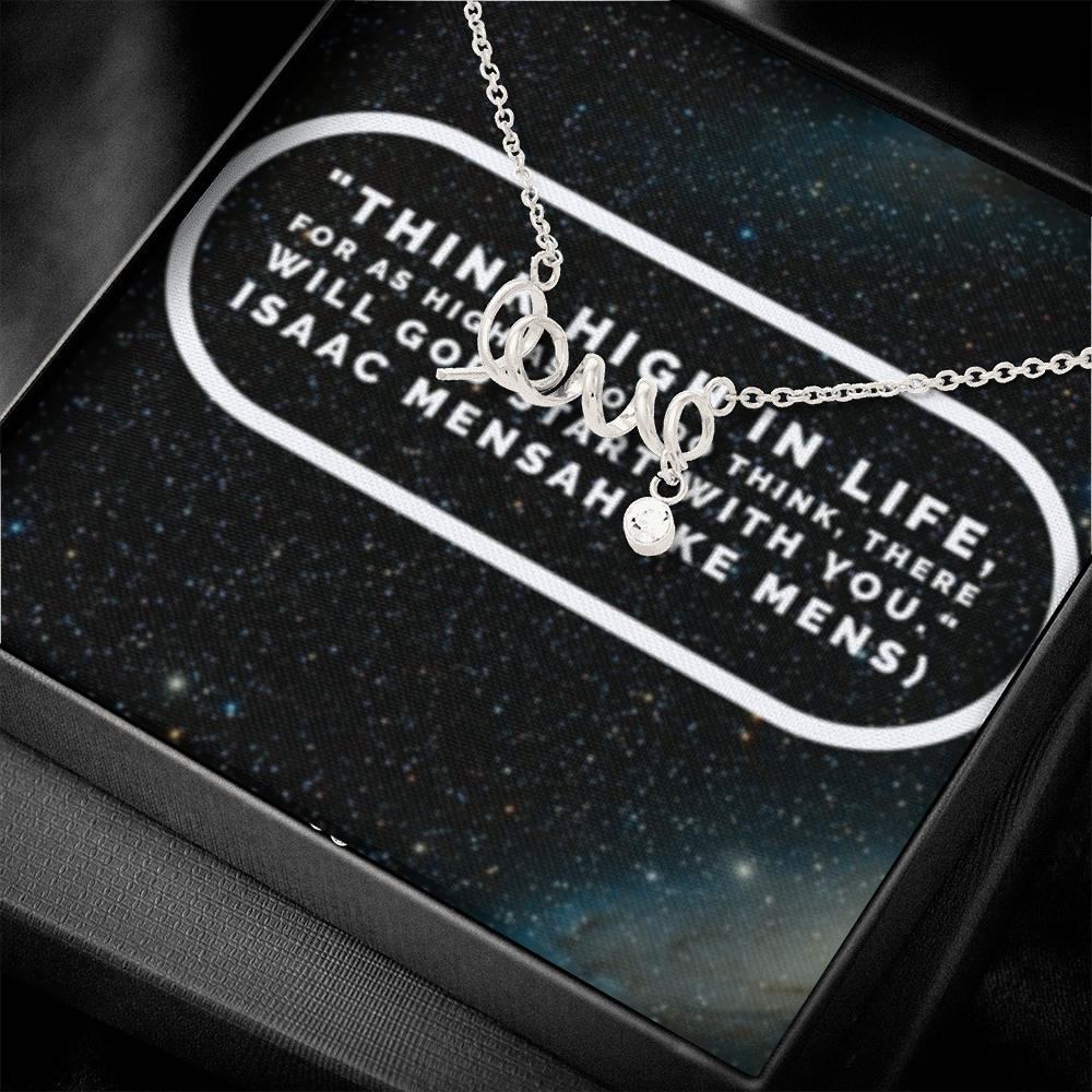 IKE MENS QUOTE SCRIPTED LOVE NECKLACE