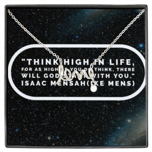 IKE MENS QUOTE SCRIPTED LOVE NECKLACE