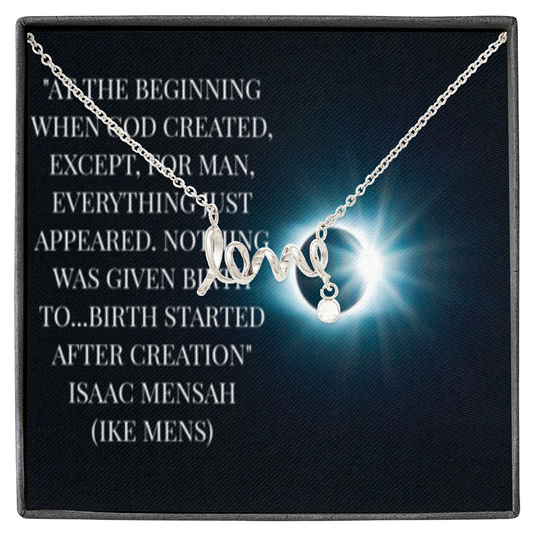 IKE MENS Quote Scripted Love NECKLACE