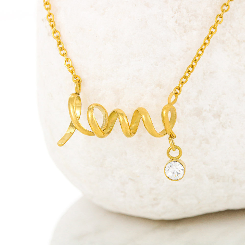 IKE MENS Quote Scripted Love NECKLACE