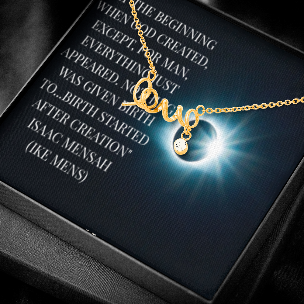 IKE MENS Quote Scripted Love NECKLACE