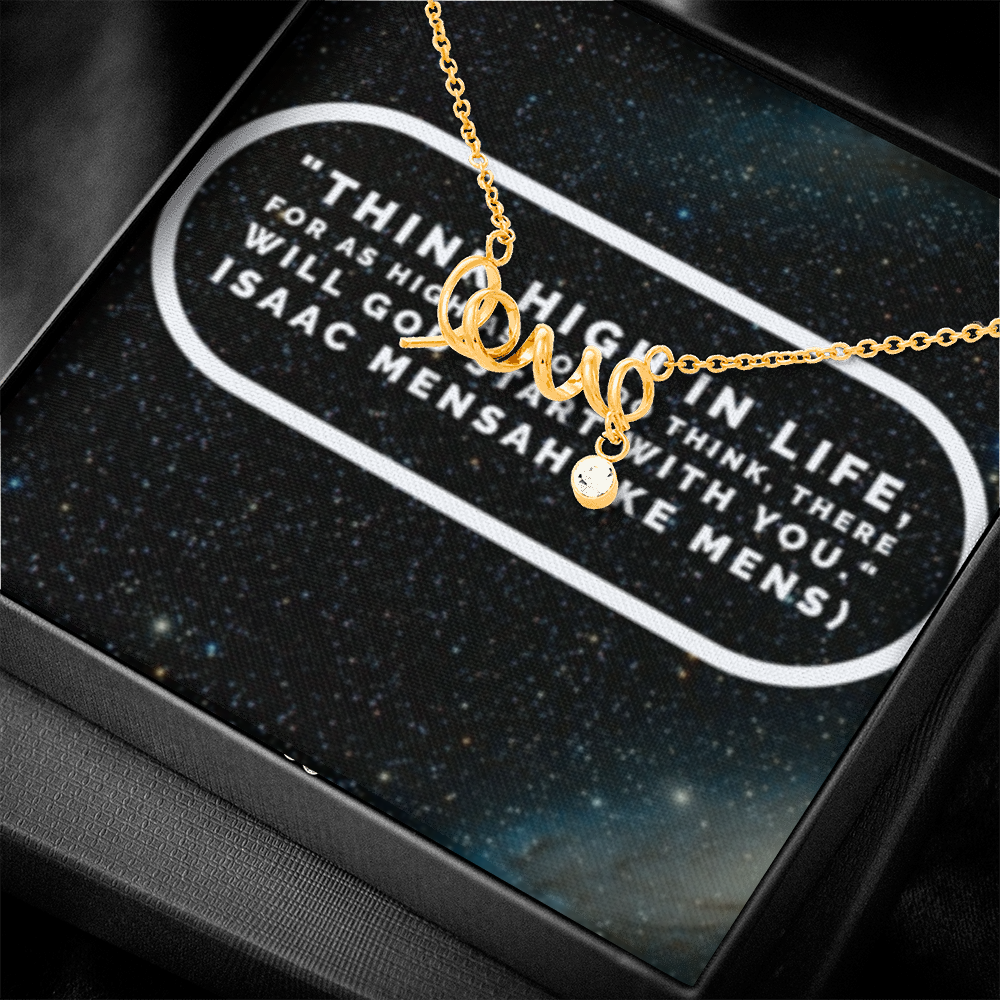 IKE MENS QUOTE SCRIPTED LOVE NECKLACE