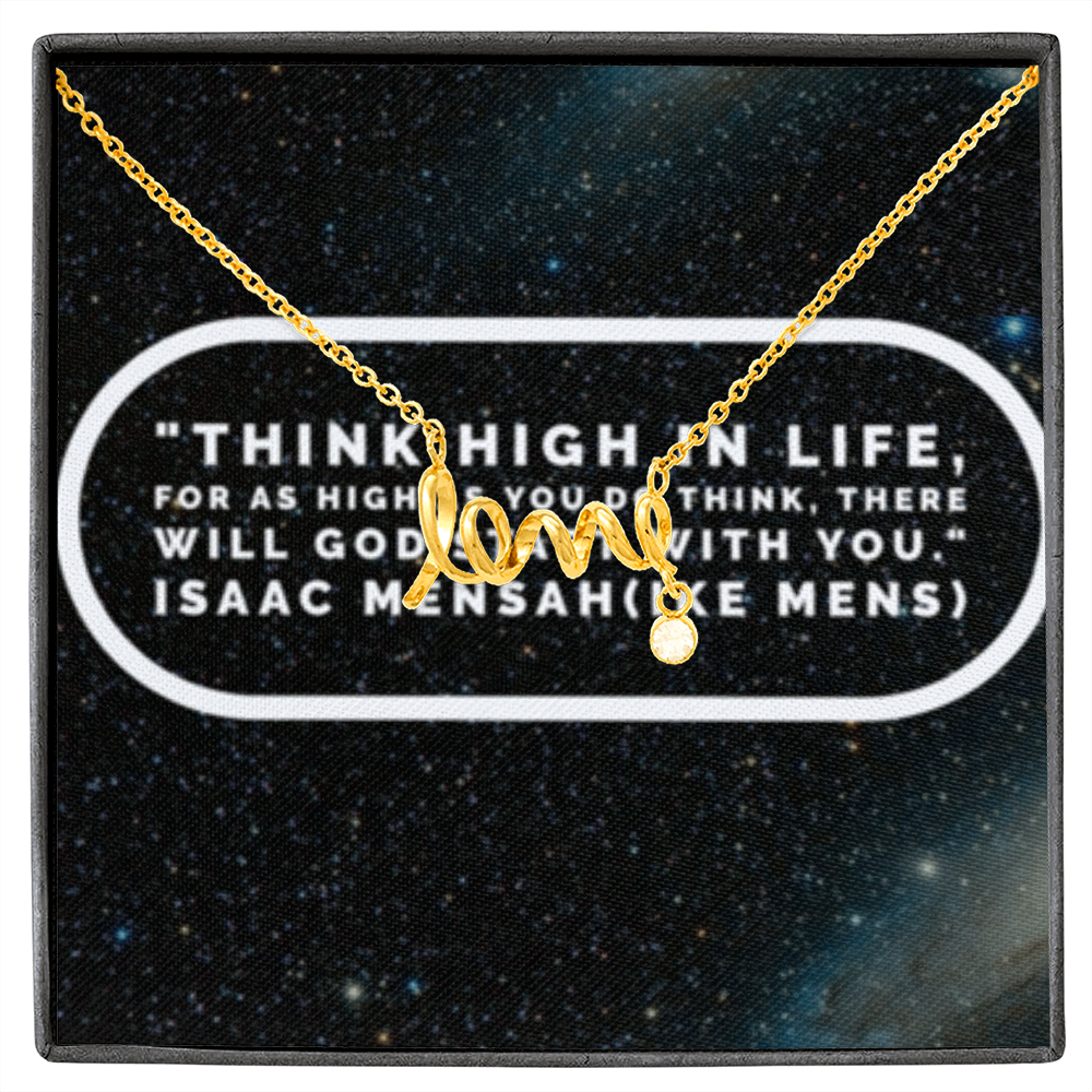IKE MENS QUOTE SCRIPTED LOVE NECKLACE