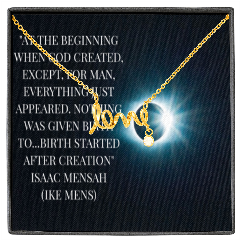 IKE MENS Quote Scripted Love NECKLACE