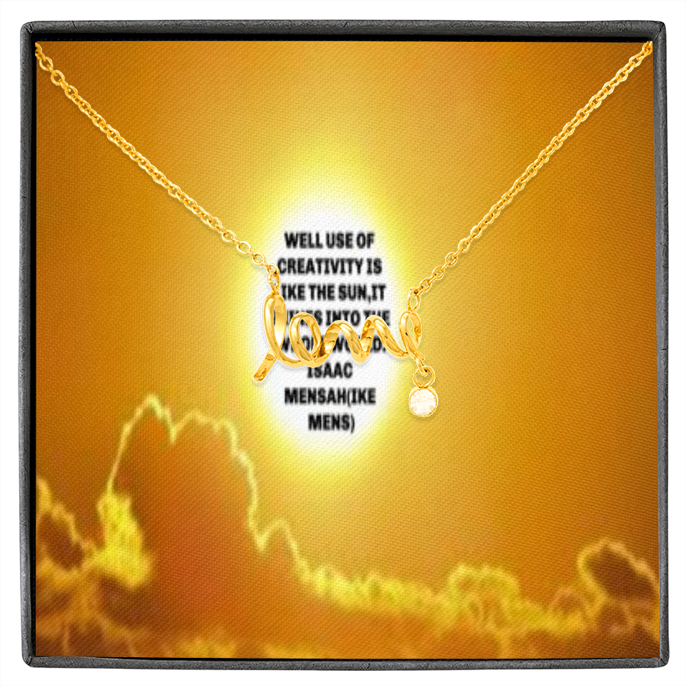 IKE MENS QUOTE SCRIPTED LOVE NECKLACE