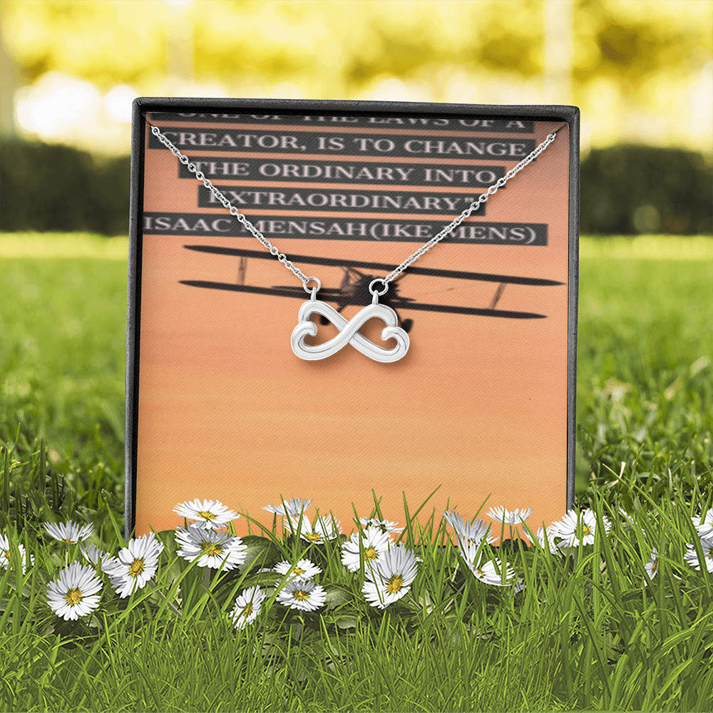 IKE MENS Quote Infinity Heart Necklace