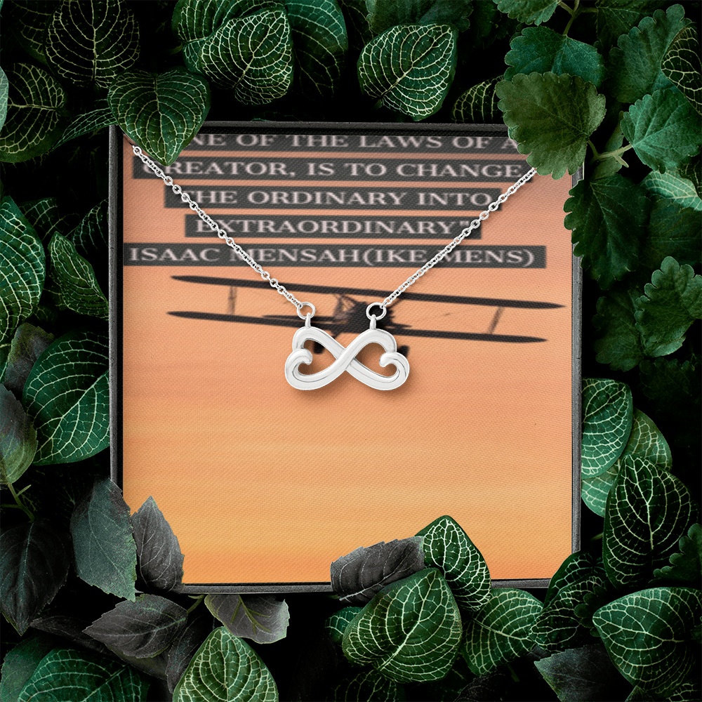 IKE MENS Quote Infinity Heart Necklace