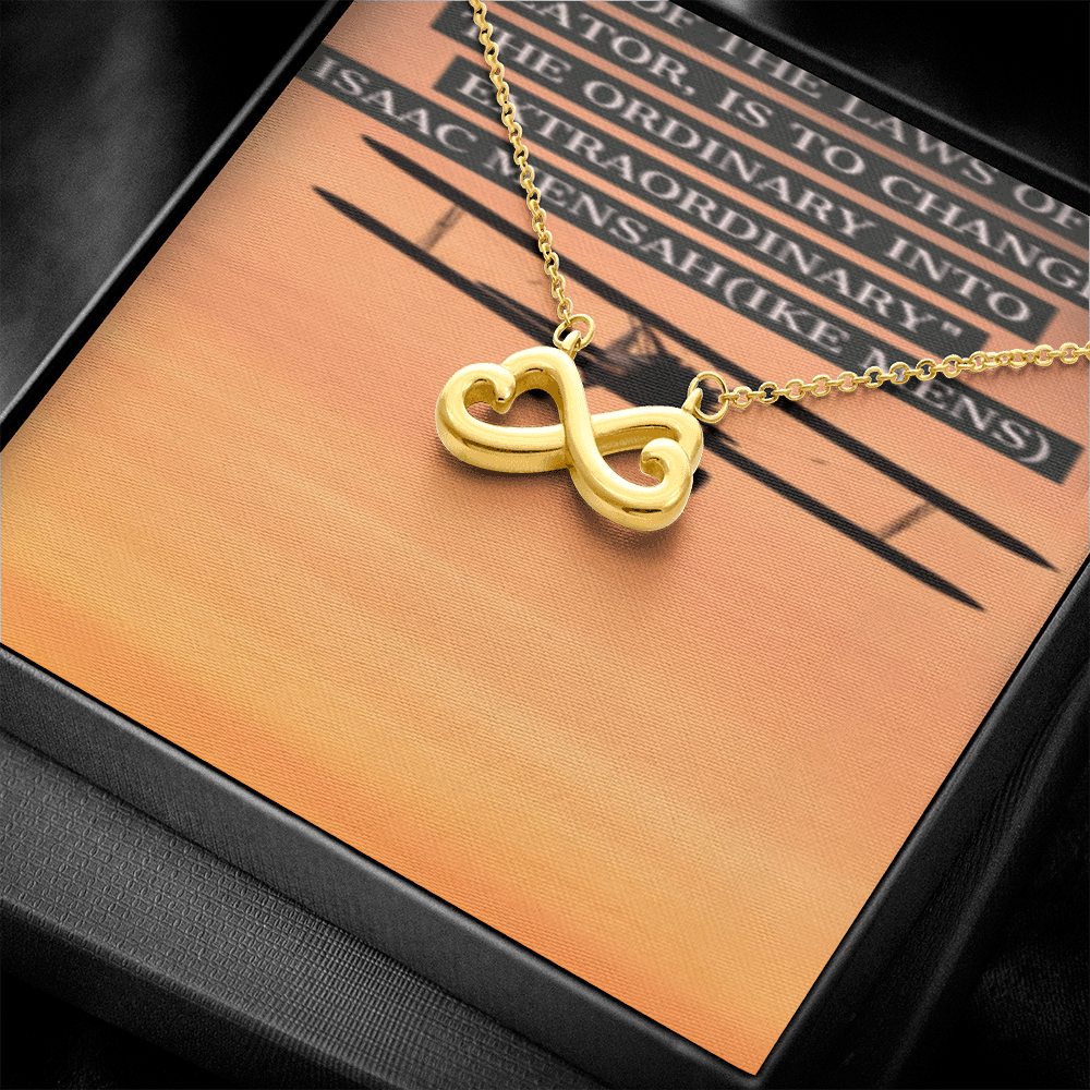 IKE MENS Quote Infinity Heart Necklace