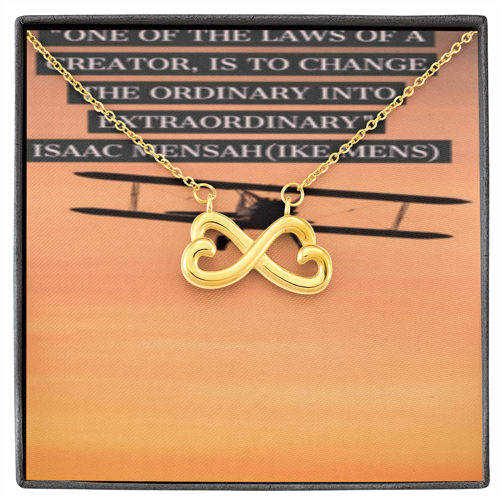 IKE MENS Quote Infinity Heart Necklace
