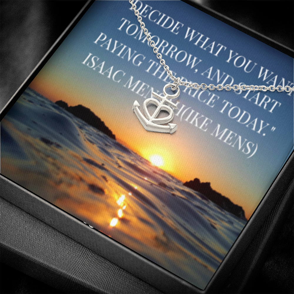 IKE MENS Quote Anchor Necklace