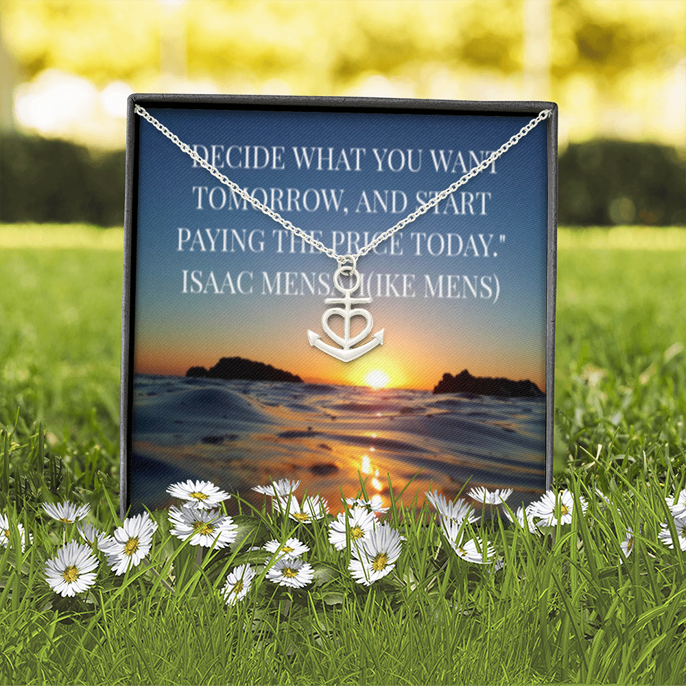 IKE MENS Quote Anchor Necklace