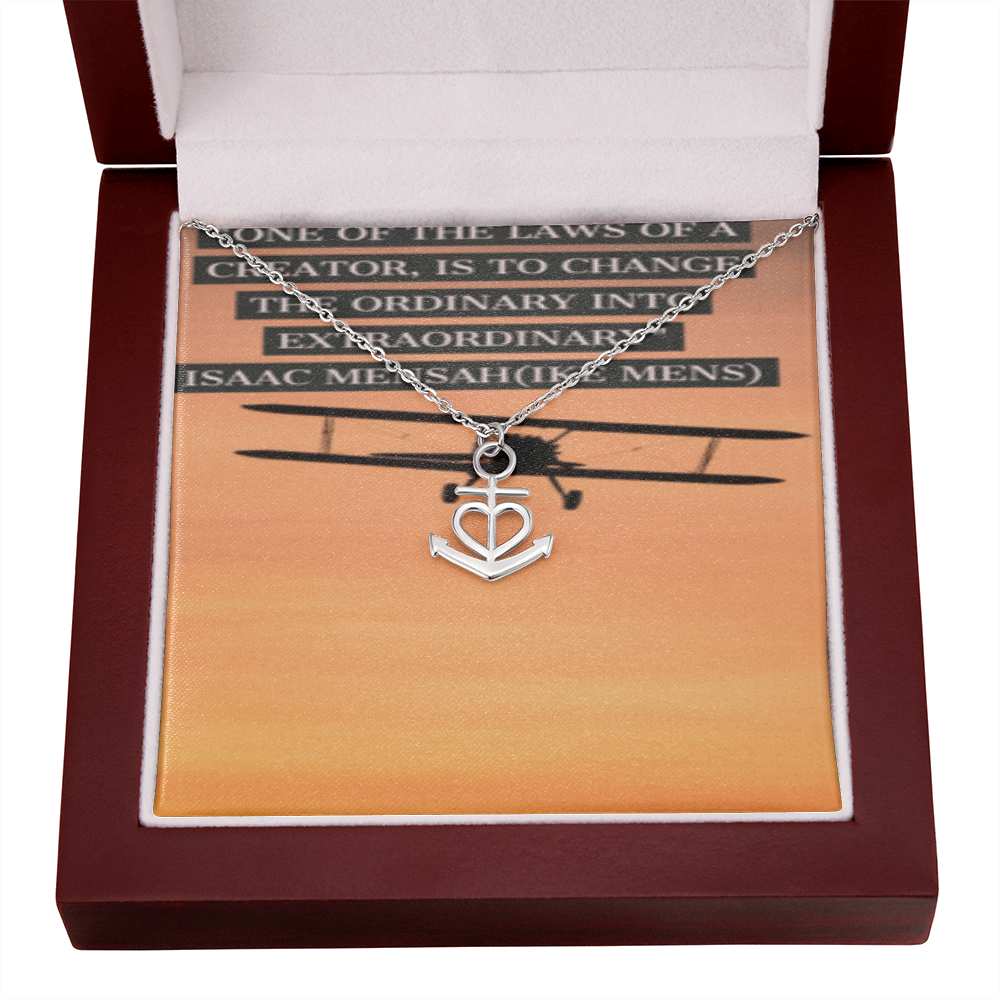 IKE MENS Quote Anchor Necklace