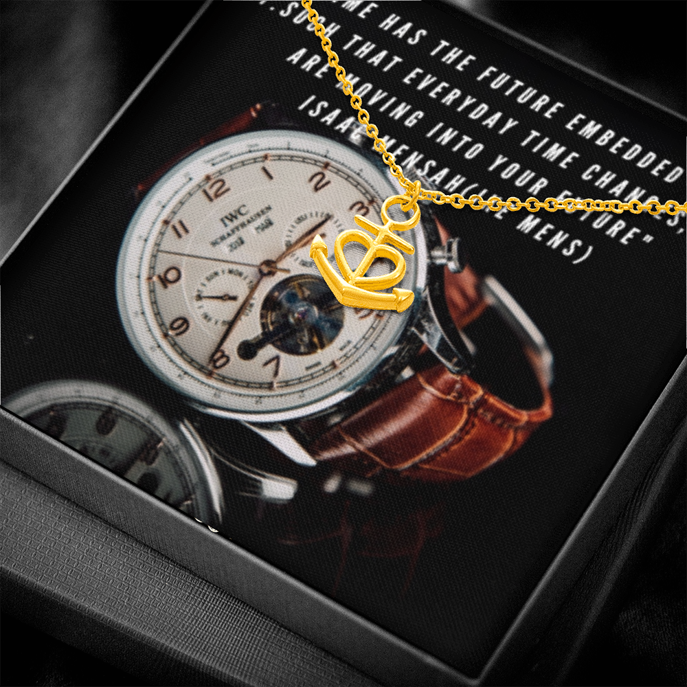 IKE MENS Quote Anchor Necklace