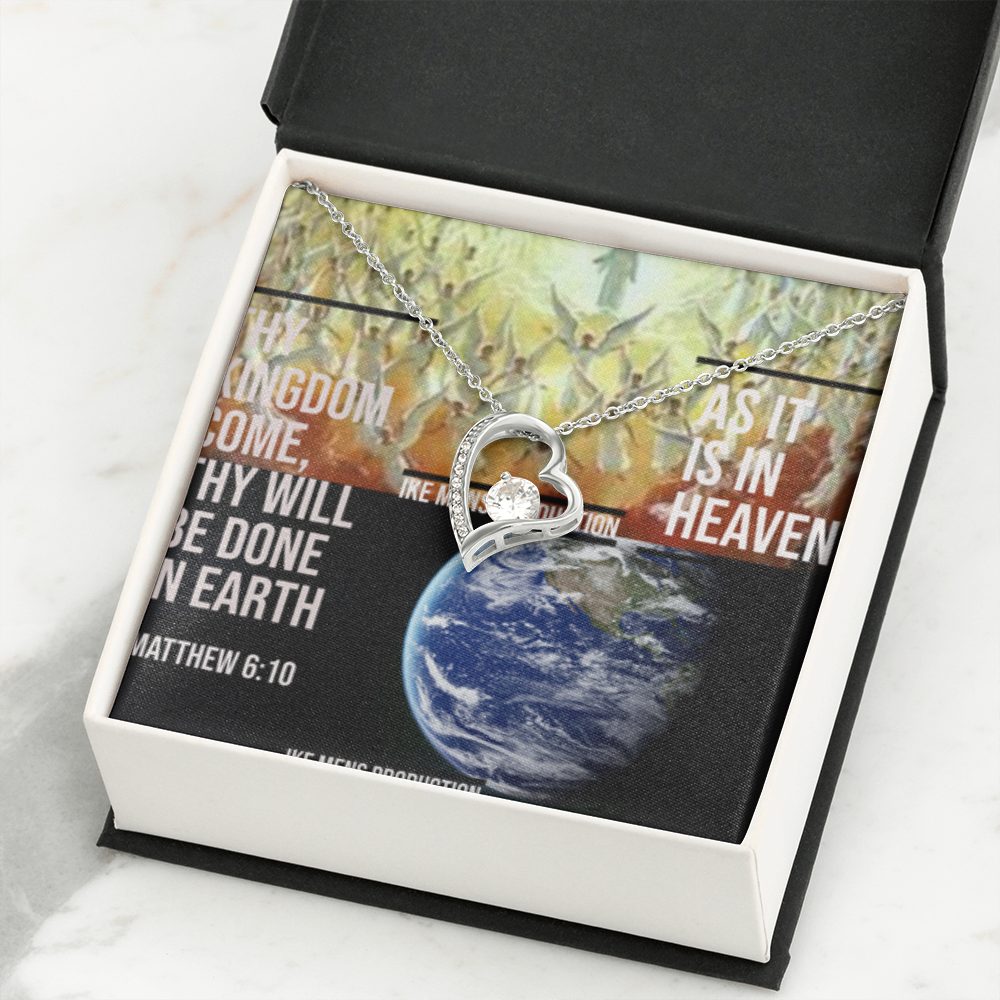 FOREVER LOVE NECKLACE IN SCRIPTURE COLLAGE BLACK CHRONOGRAPH WATCH