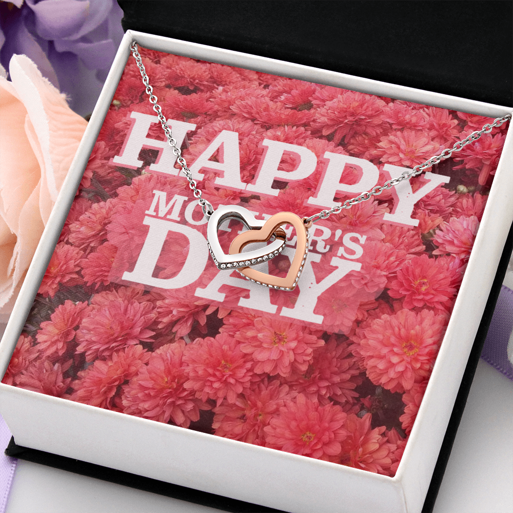 Happy Mother's Day Interlocking Hearts Necklace