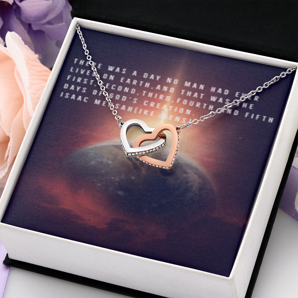IKE MENS QUOTE INTERLOCKING HEART'S NECKLACE