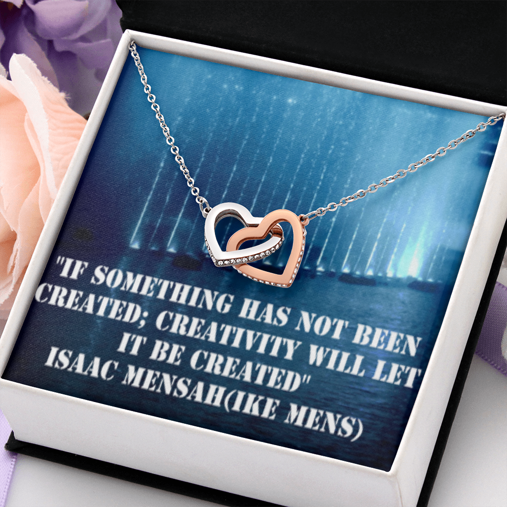 IKE MENS QUOTE INTERLOCKING HEARTS  NECKLACE