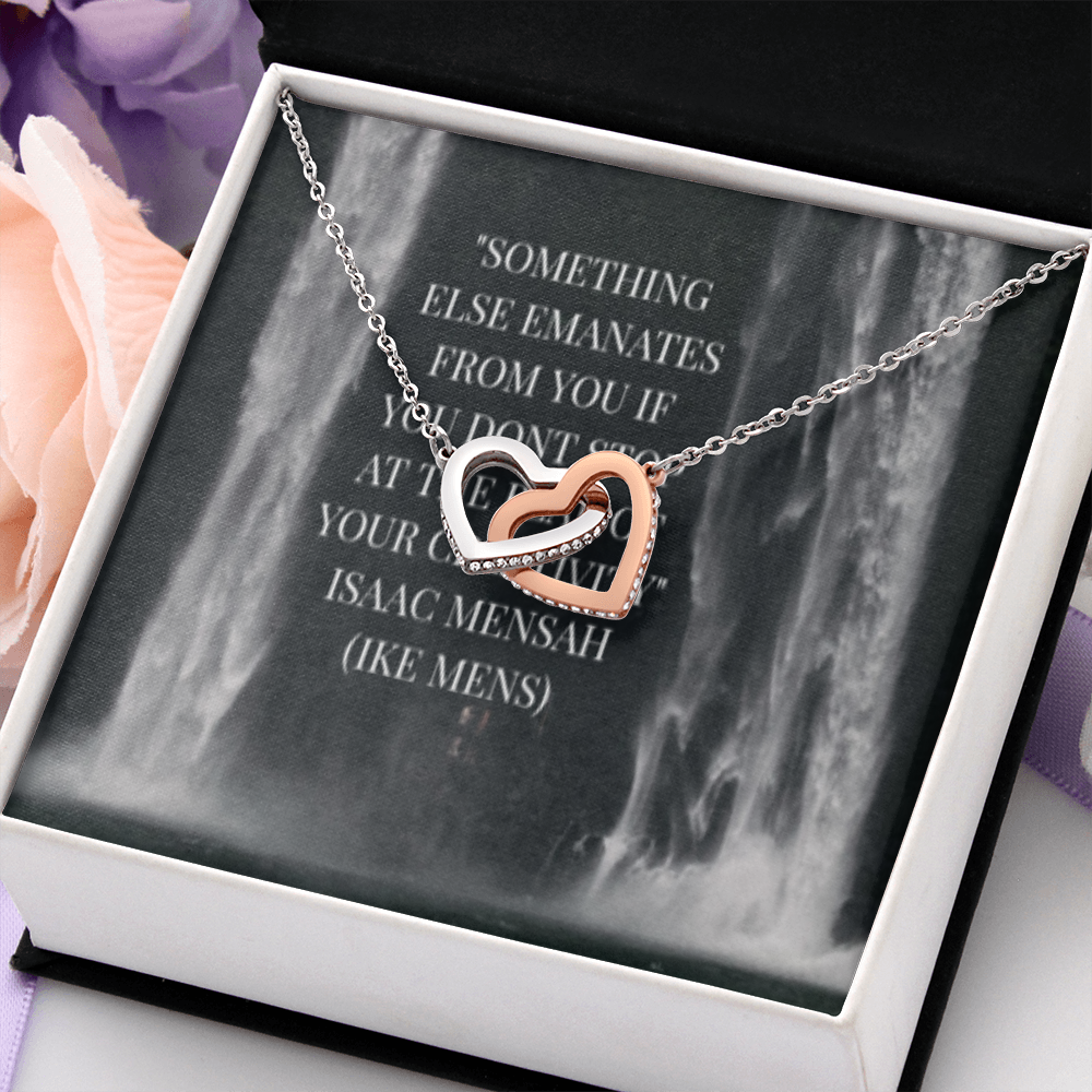 IKE MENS QUOTE INTERLOCKING HEART'S NECKLACE