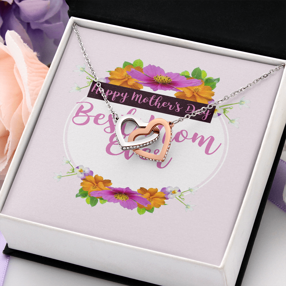 Happy Mother's Day Interlocking hearts necklace