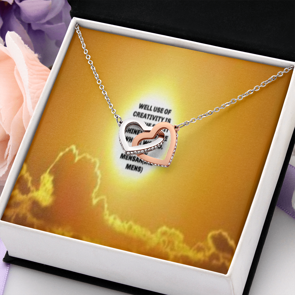 IKE MENS QUOTE INTERLOCKING HEARTS NECKLACE
