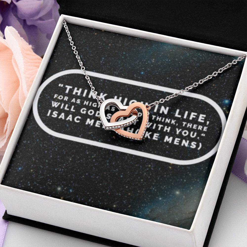 IKE MENS QUOTE INTERLOCKING HEART'S  NECKLACE