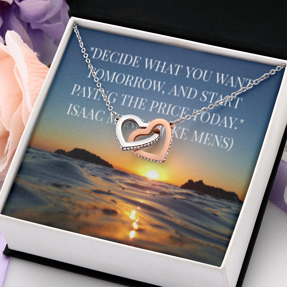 IKE MENS QUOTE INTERLOCKING HEART'S NECKLACE