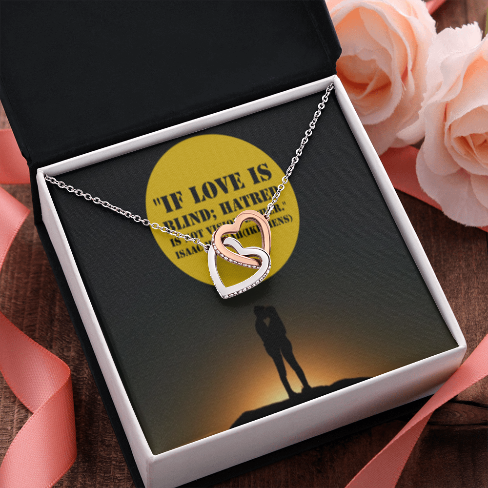 IKE MENS QUOTE INTERLOCKING HEARTS NECKLACE