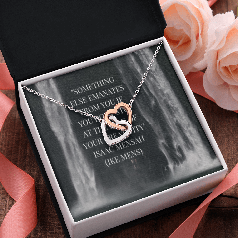 IKE MENS QUOTE INTERLOCKING HEART'S NECKLACE