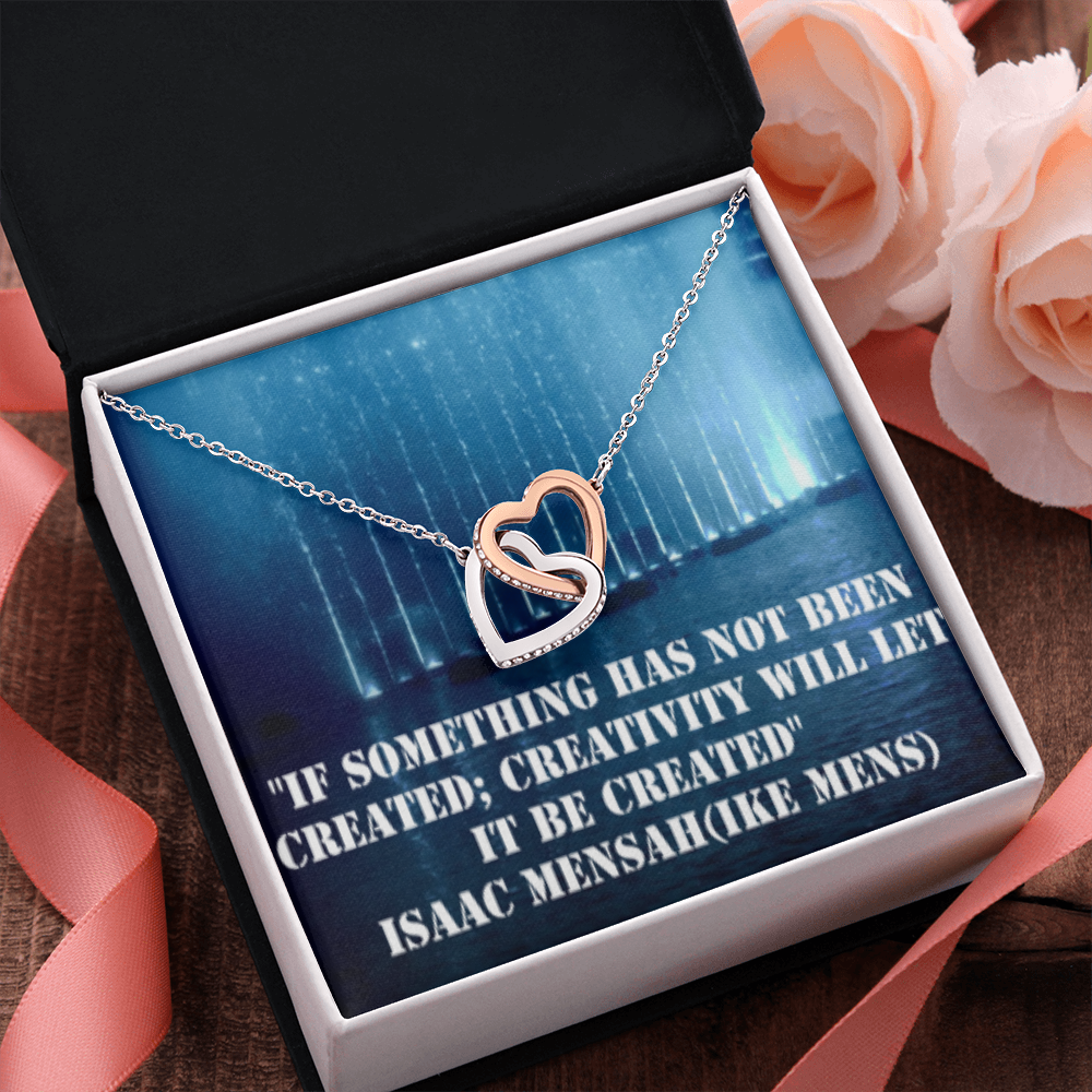 IKE MENS QUOTE INTERLOCKING HEARTS  NECKLACE