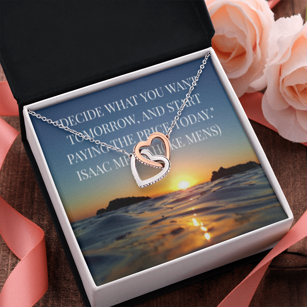 IKE MENS QUOTE INTERLOCKING HEART'S NECKLACE