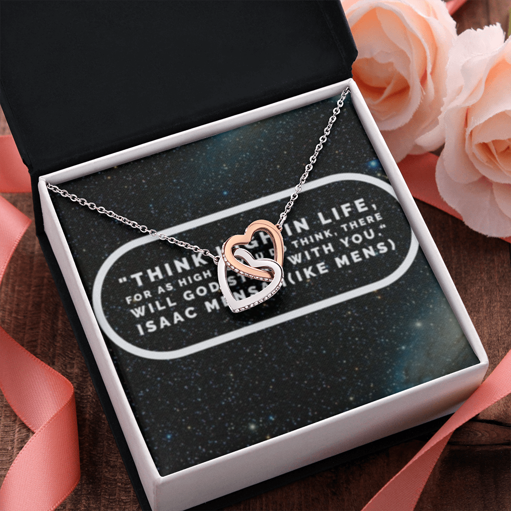 IKE MENS QUOTE INTERLOCKING HEART'S  NECKLACE