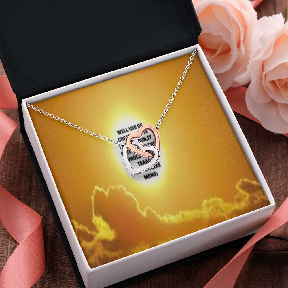 IKE MENS QUOTE INTERLOCKING HEARTS NECKLACE