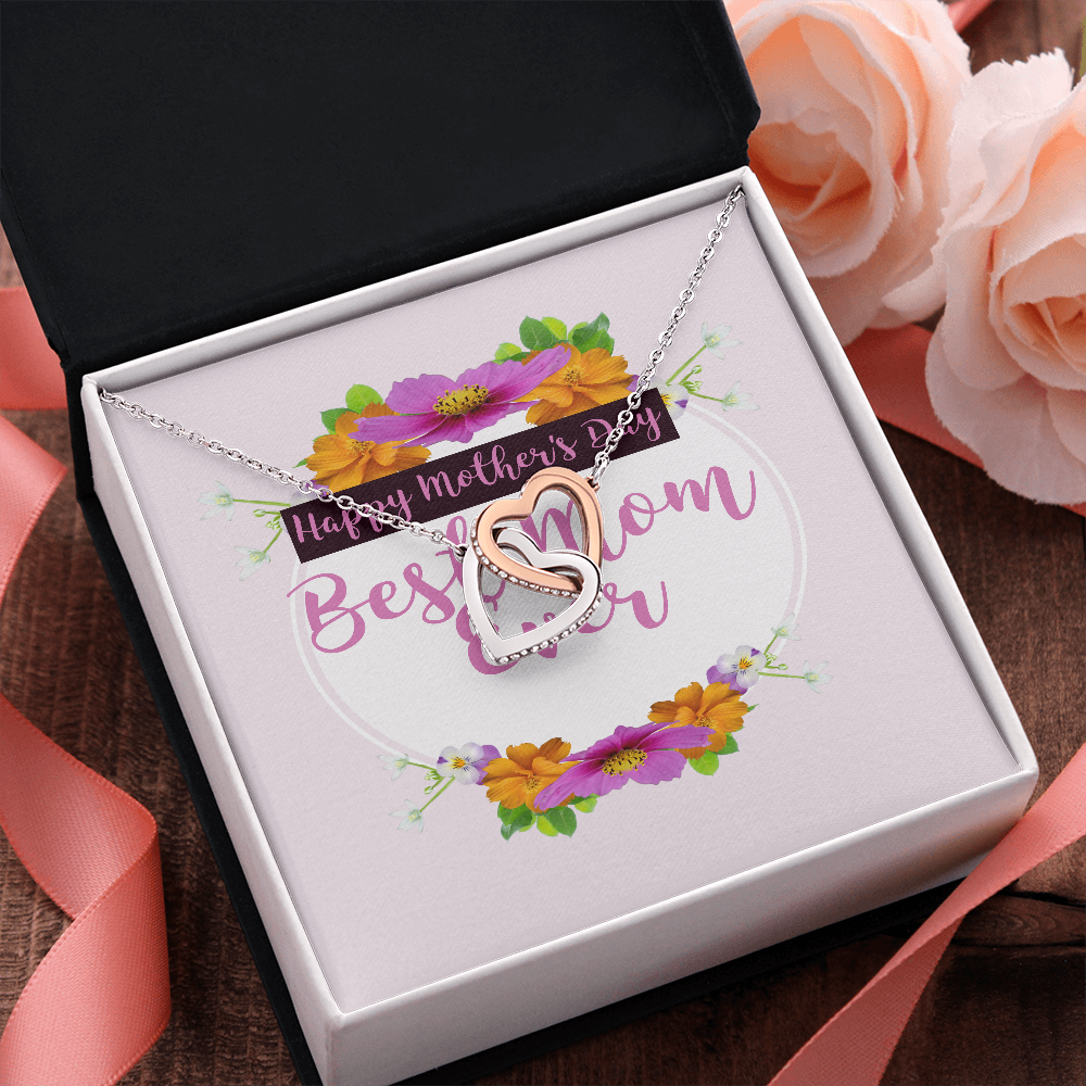 Happy Mother's Day Interlocking hearts necklace