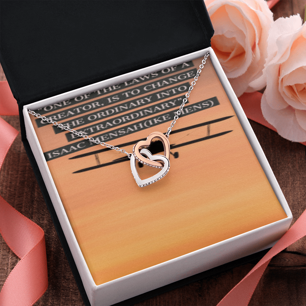 IKE MENS QUOTE INTERLOCKING HEART'S NECKLACE