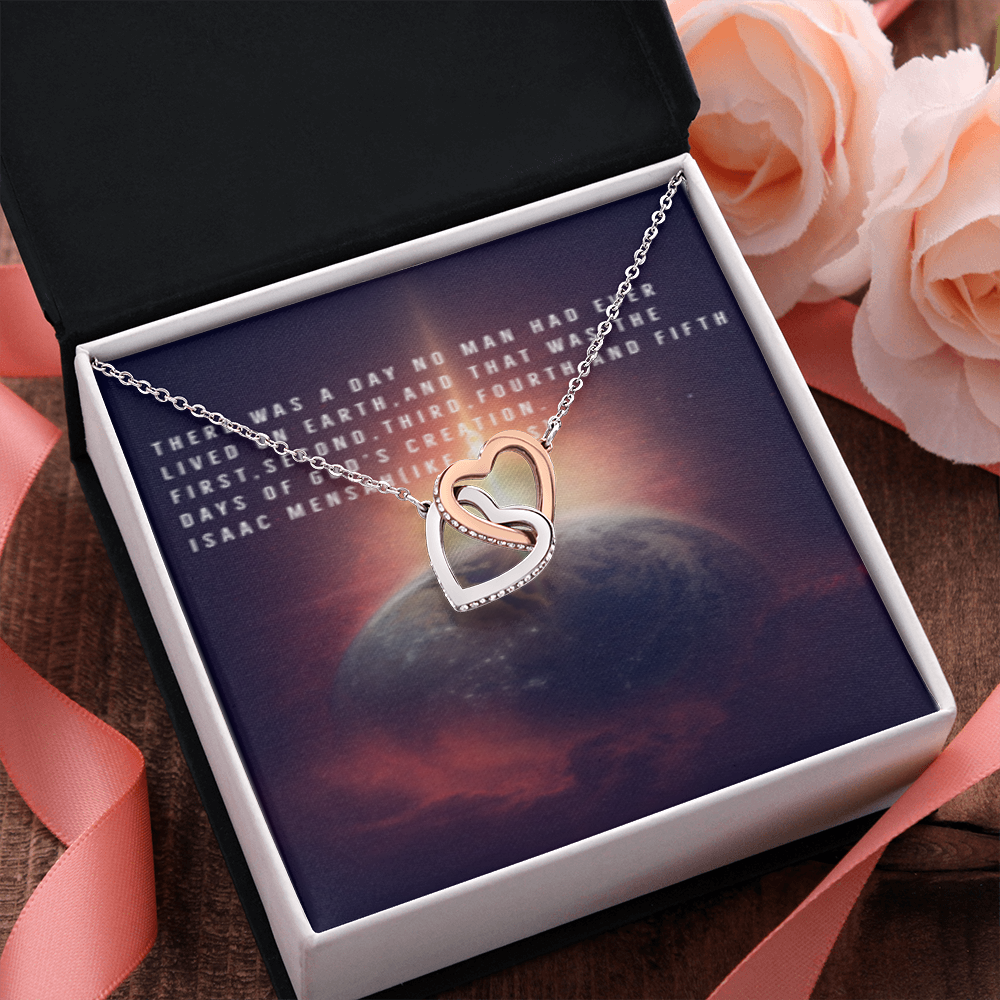 IKE MENS QUOTE INTERLOCKING HEART'S NECKLACE
