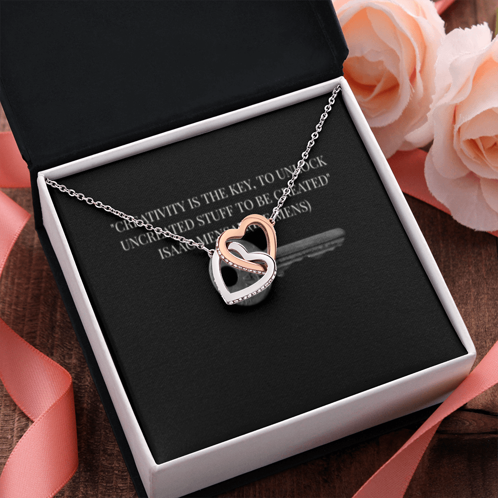 IKE MENS QUOTE INTERLOCKING HEART'S NECKLACE