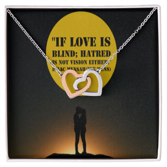 IKE MENS QUOTE INTERLOCKING HEARTS NECKLACE